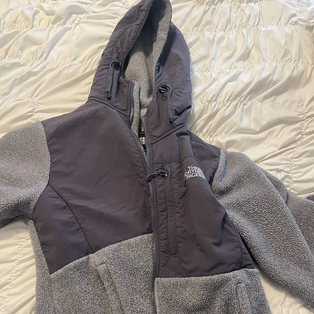North face women jacket size medium -light gray and dark gray